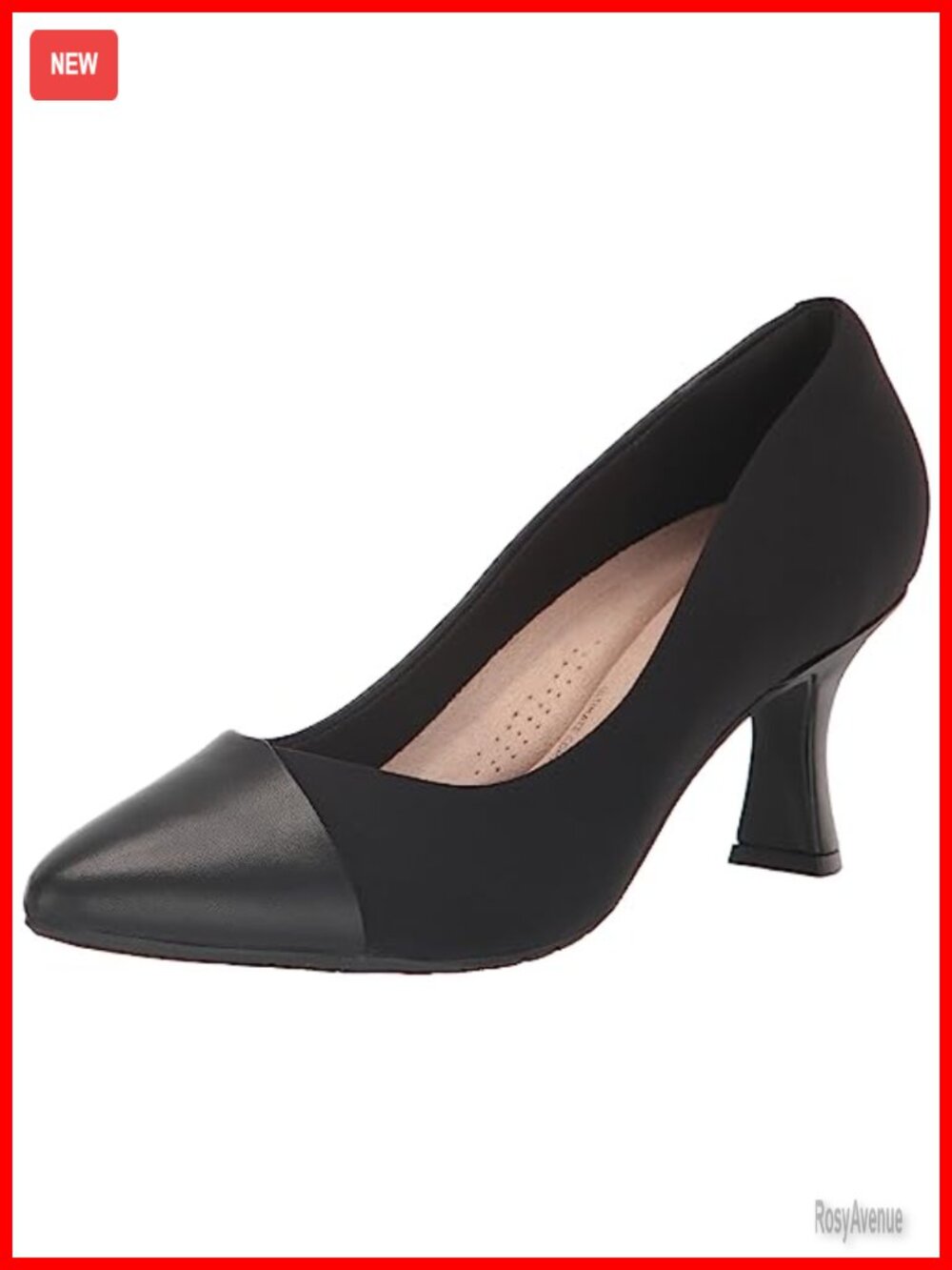 Leather Kitten Heel Pump Closed Toe Pull-On Casual Dress Shoe
